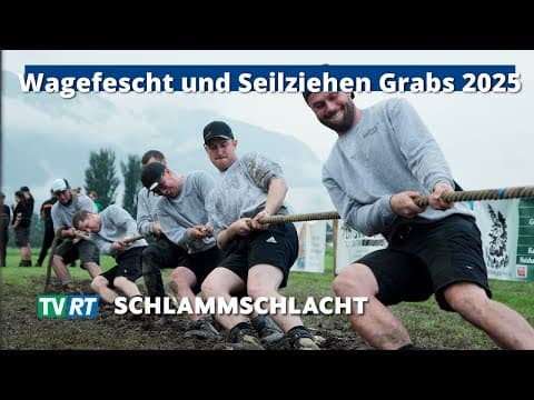 Wagefescht Grabs 2025: Seilziehen im Dauerregen - Fasnachtswagen-Bauer als Gastgeber